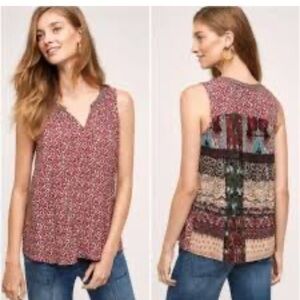 Anthropologie Patchwork Tank Top
Blouse Floral Mixed Print